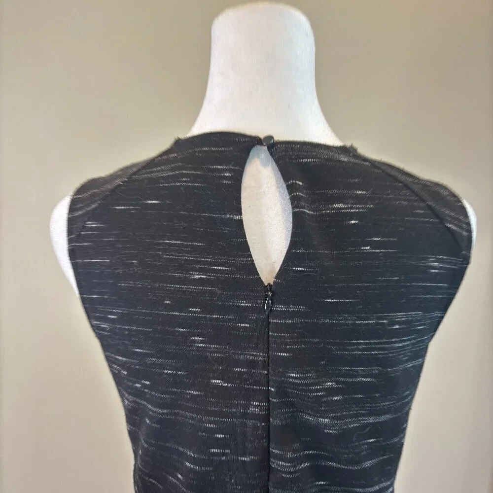 Ann Taylor Black Textured Sleeveless Sheath Dress | Women’s 4P Petite